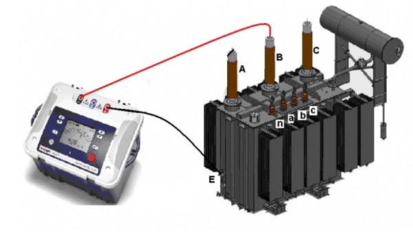 Đo điện áp cách điện giữa cuộn dây cao áp với thân chính máy biến áp